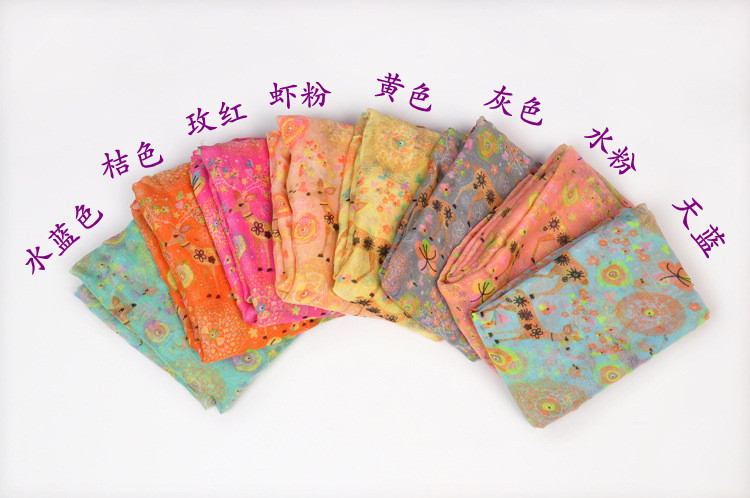 Fawn colored voile scarf shawl