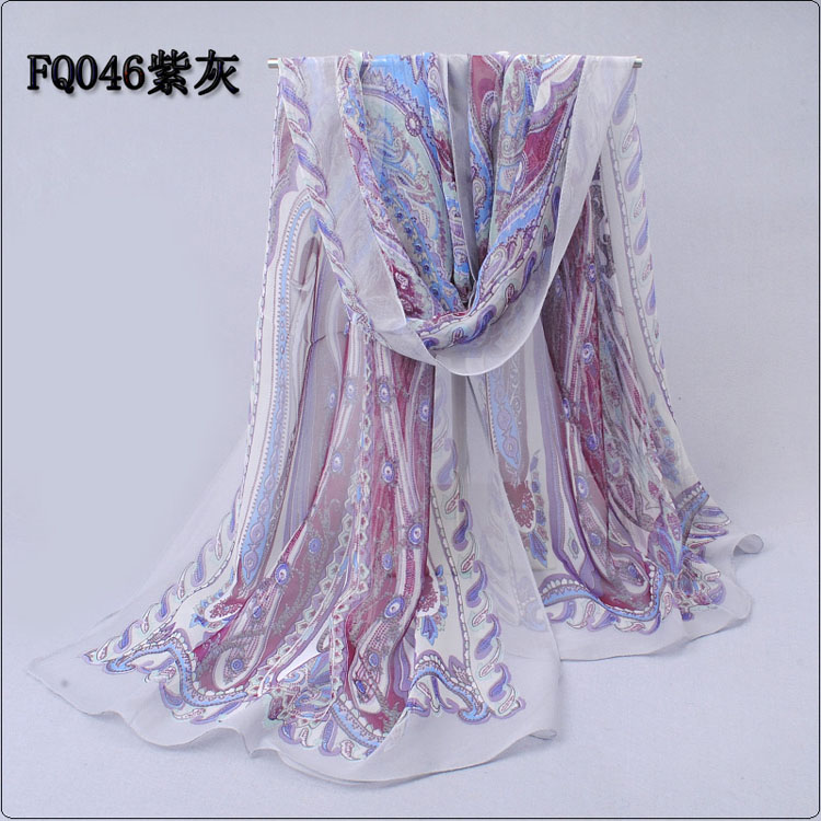 Temperament silk georgette long scarf wholesale