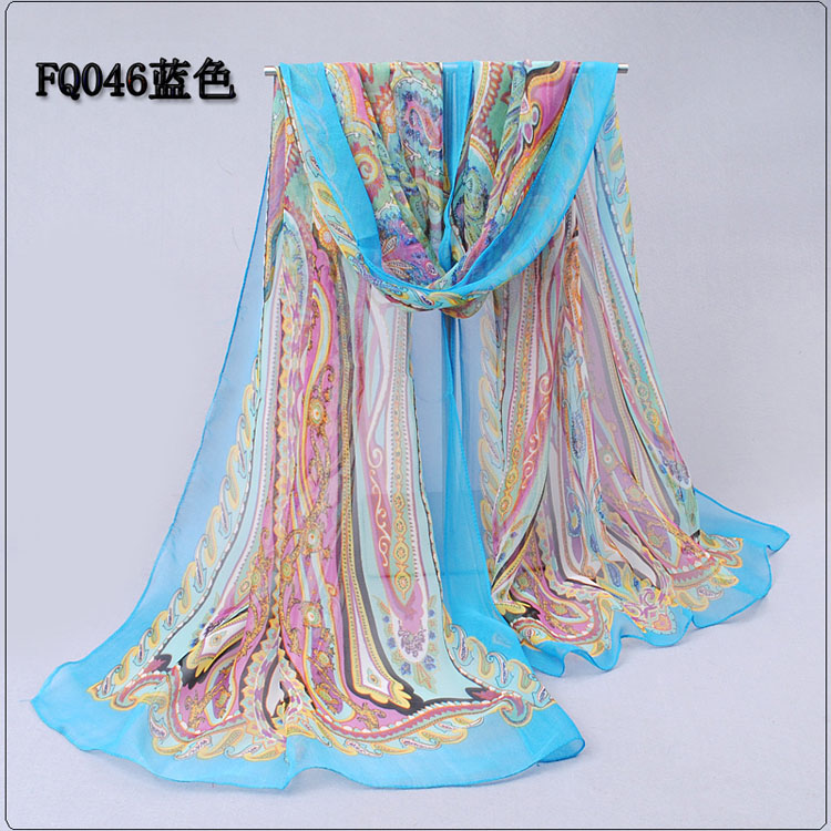 Temperament silk georgette long scarf wholesale
