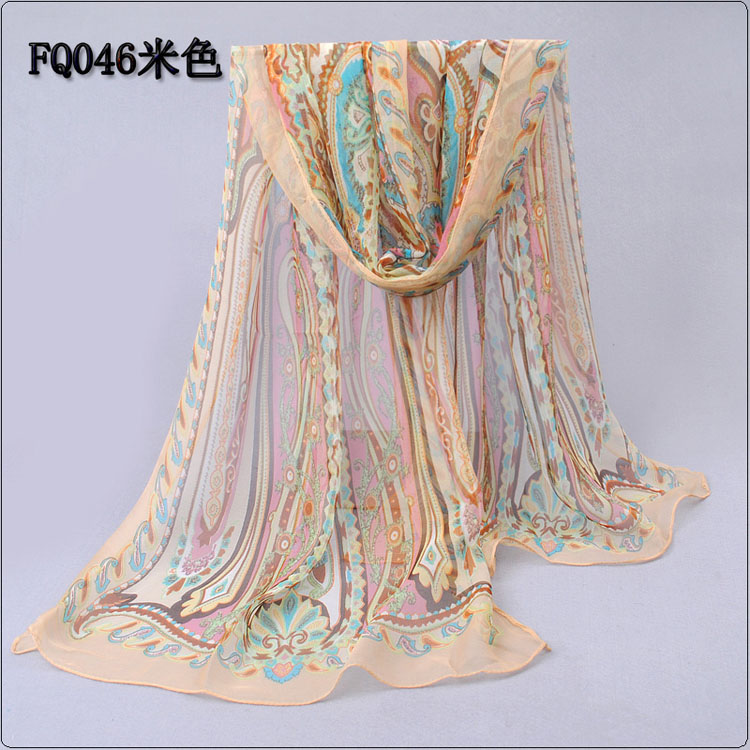 Temperament silk georgette long scarf wholesale