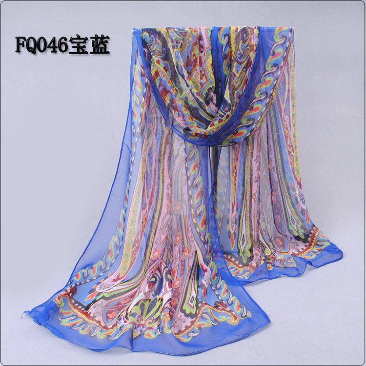 Temperament silk georgette long scarf wholesale