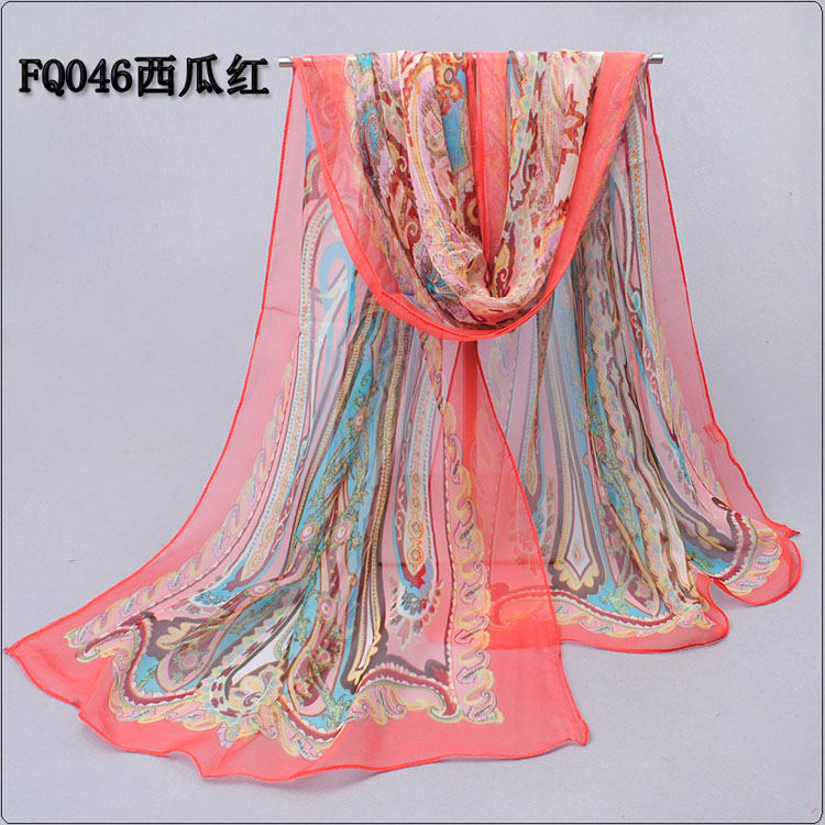 Temperament silk georgette long scarf wholesale