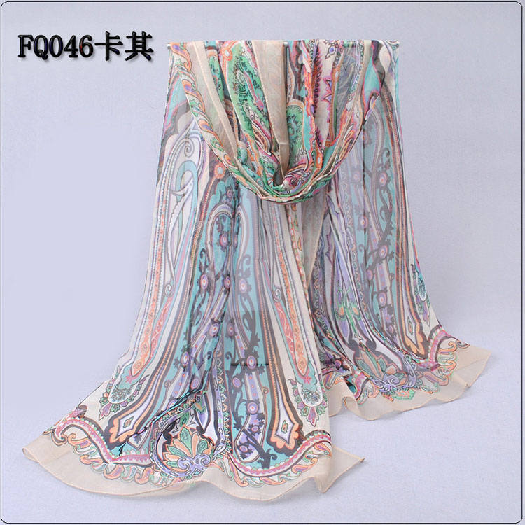 Temperament silk georgette long scarf wholesale