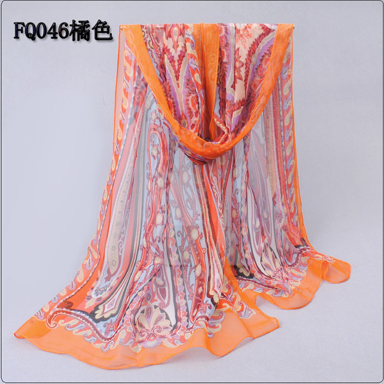 Temperament silk georgette long scarf wholesale