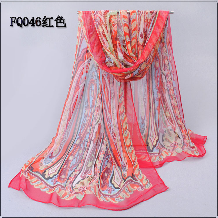 Temperament silk georgette long scarf wholesale