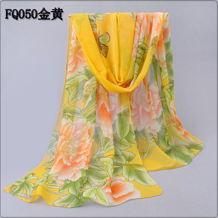Peony Chiffon scarves wholesale