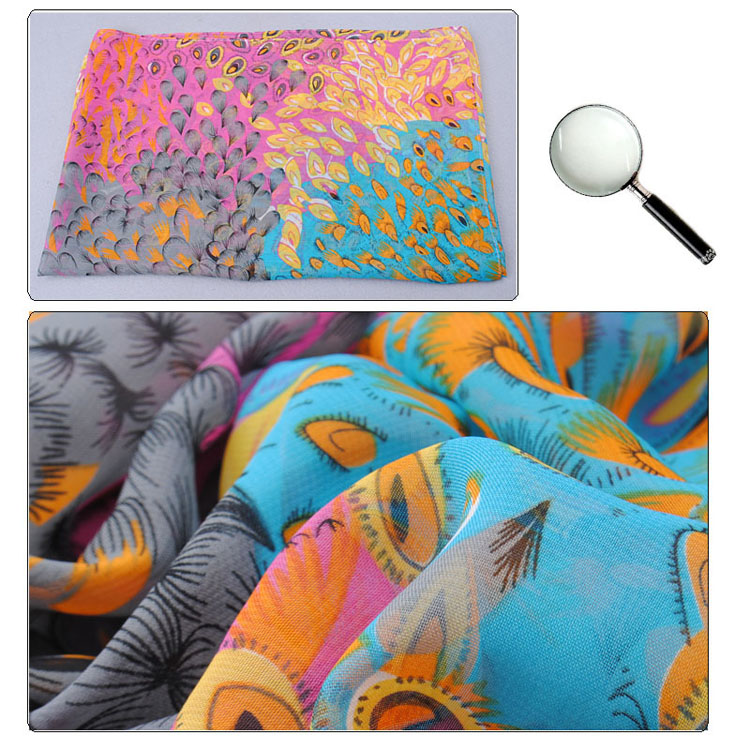 Wholesale peacock printed long scarf 