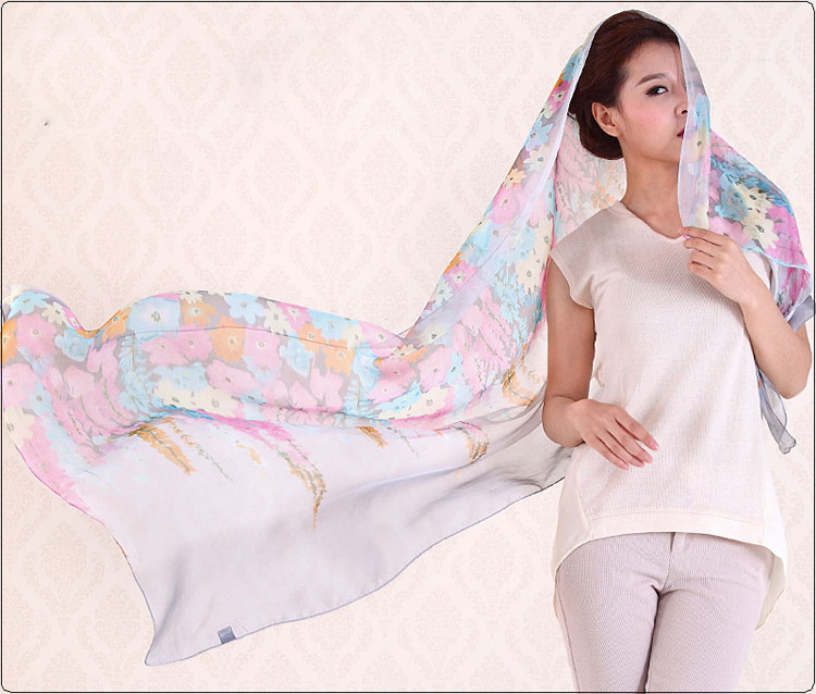 Lavender printed scarves wholesale 