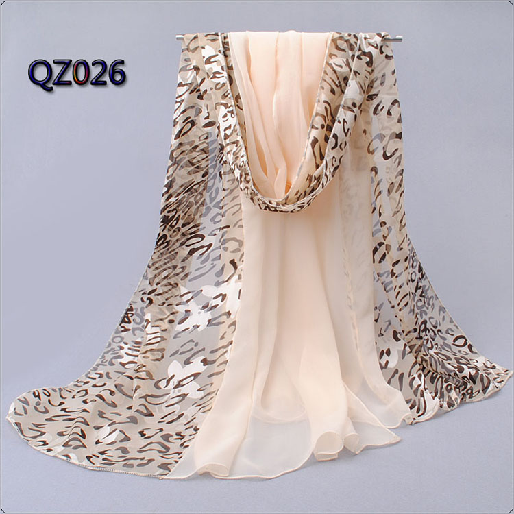 Burnt-out raw silk stitching ladies scarf