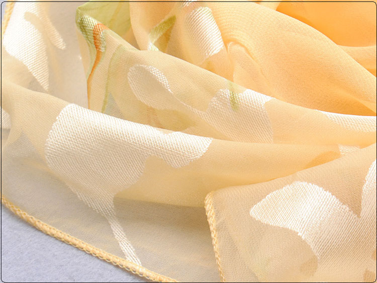 Burnt-out raw silk stitching ladies scarf