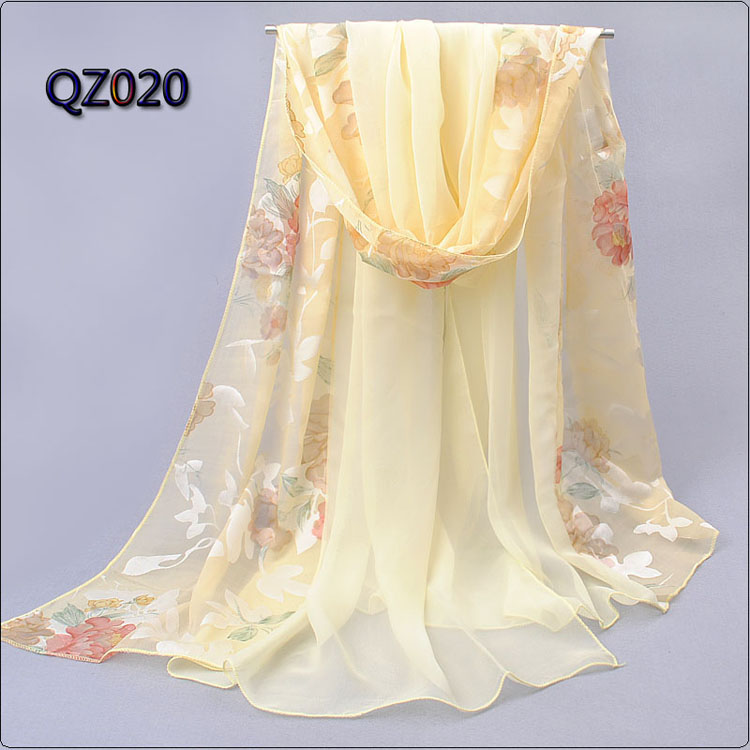 Burnt-out raw silk stitching ladies scarf