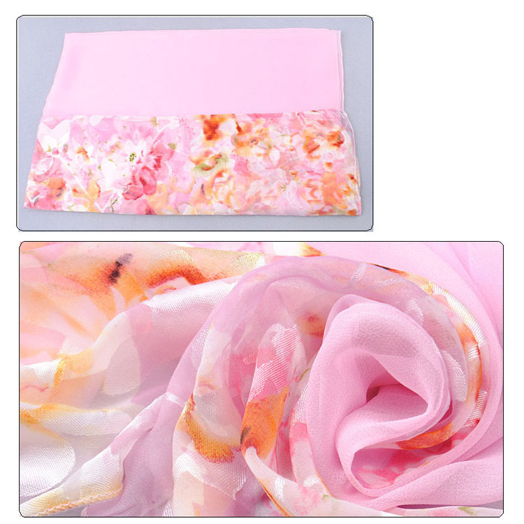 Burnt-out raw silk stitching ladies scarf
