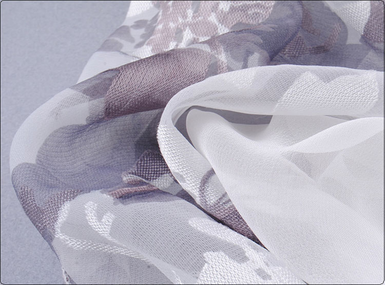 Burnt-out raw silk stitching ladies scarf