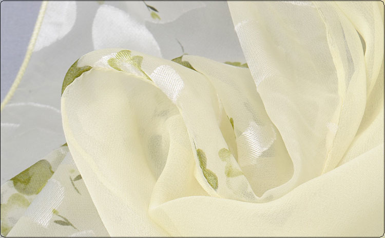Burnt-out raw silk stitching ladies scarf