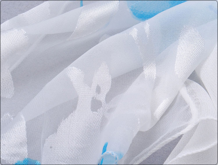 Burnt-out raw silk stitching ladies scarf