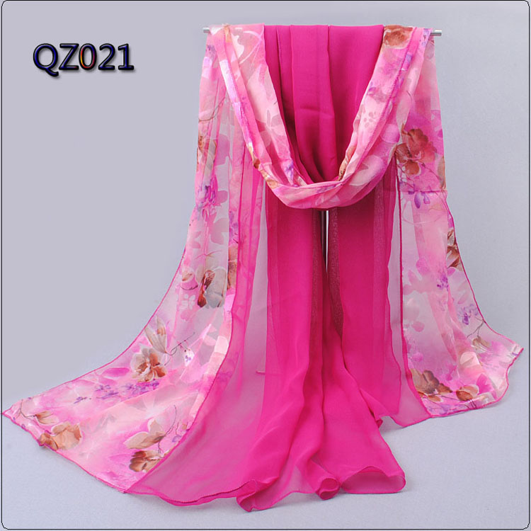 Burnt-out raw silk stitching ladies scarf