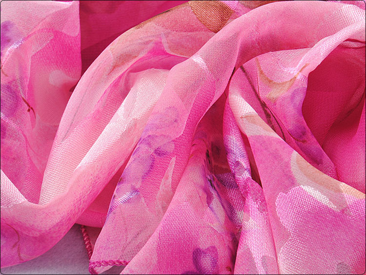 Burnt-out raw silk stitching ladies scarf