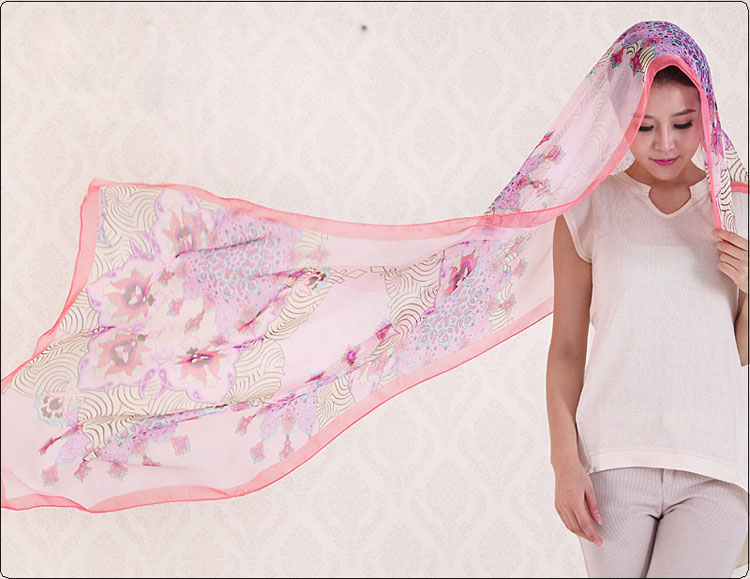 Fashion scarves decorated with flowers 