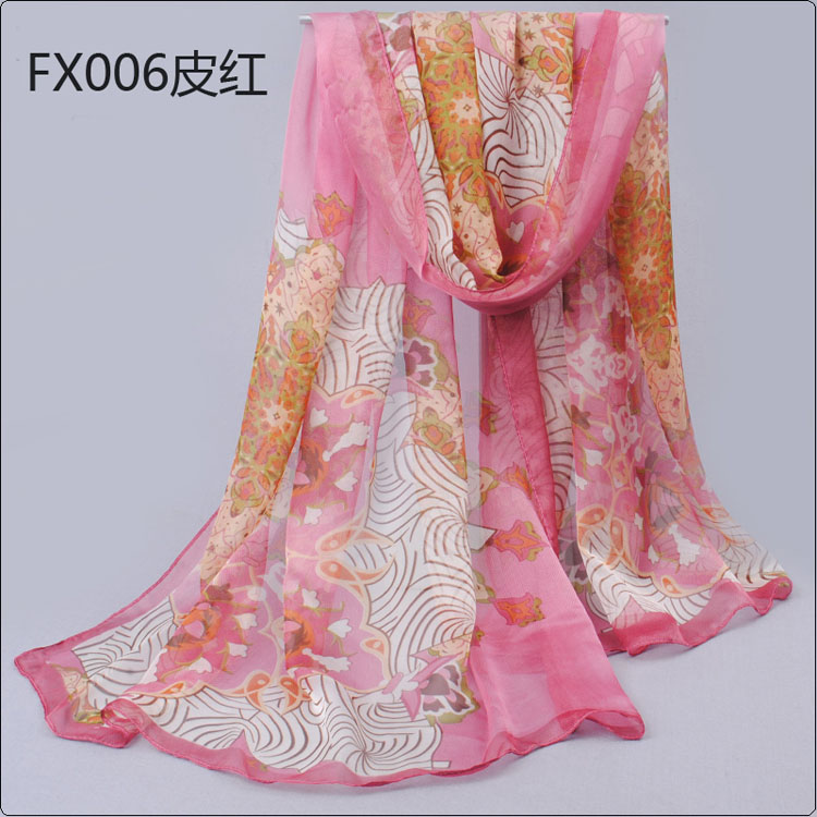 Fashion scarves decorated with flowers 