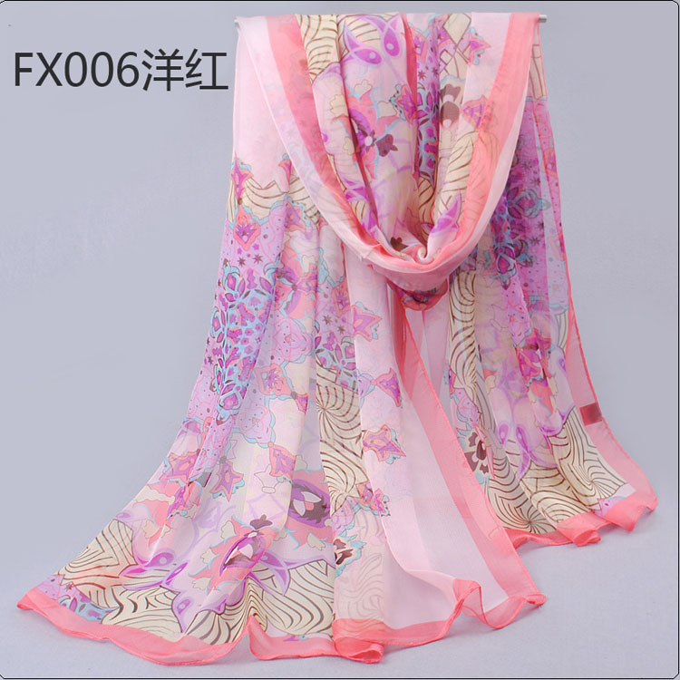 Fashion scarves decorated with flowers 