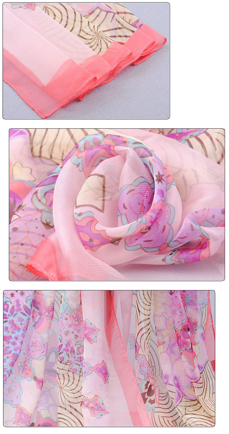 Fashion scarves decorated with flowers 
