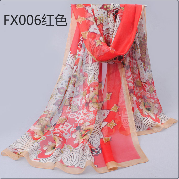 Fashion scarves decorated with flowers 