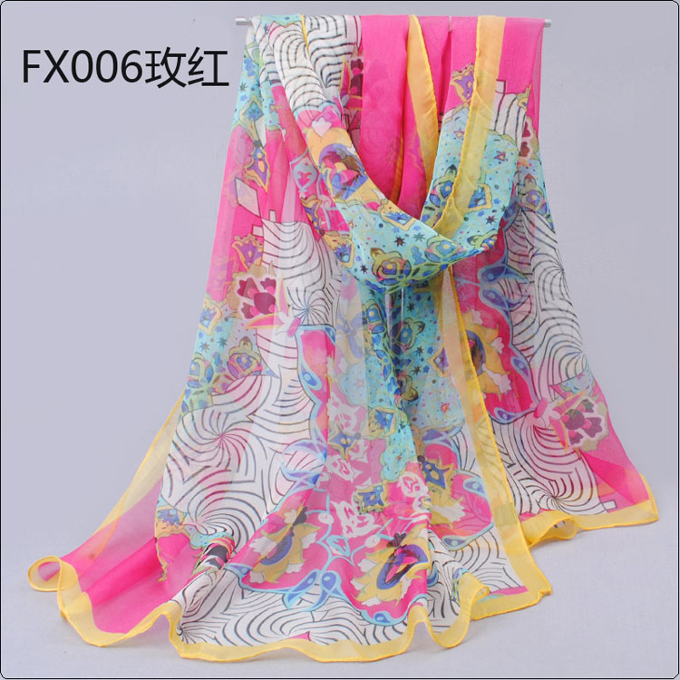 Fashion scarves decorated with flowers 