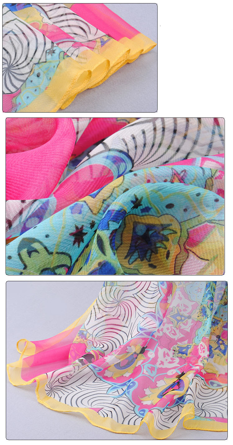 Fashion scarves decorated with flowers 