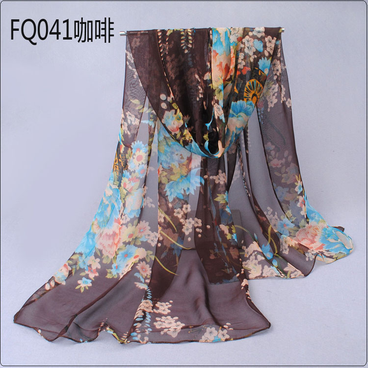 Colored flowers chiffon scarves shawls