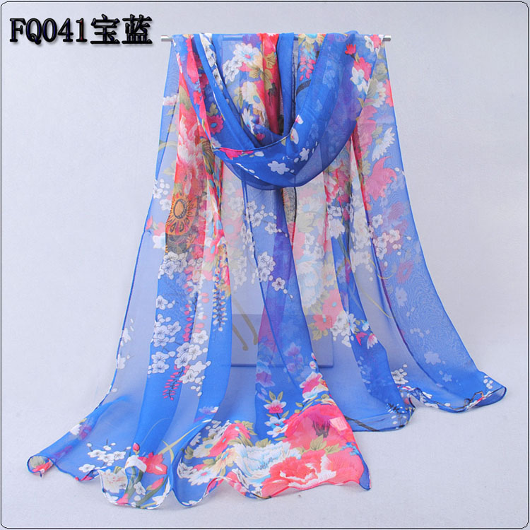 Colored flowers chiffon scarves shawls