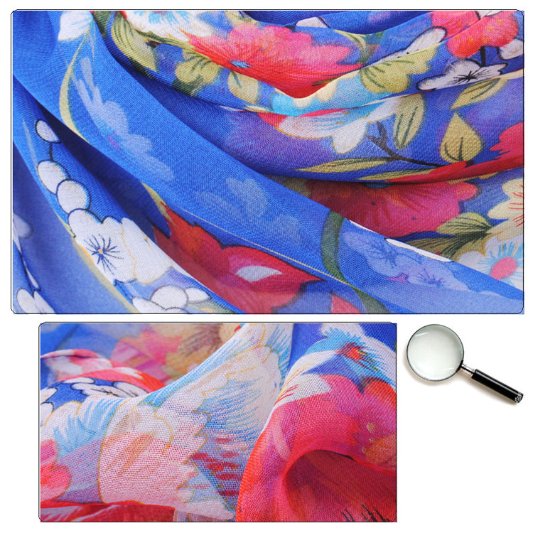 Colored flowers chiffon scarves shawls