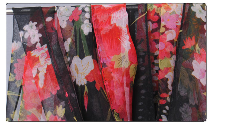 Colored flowers chiffon scarves shawls