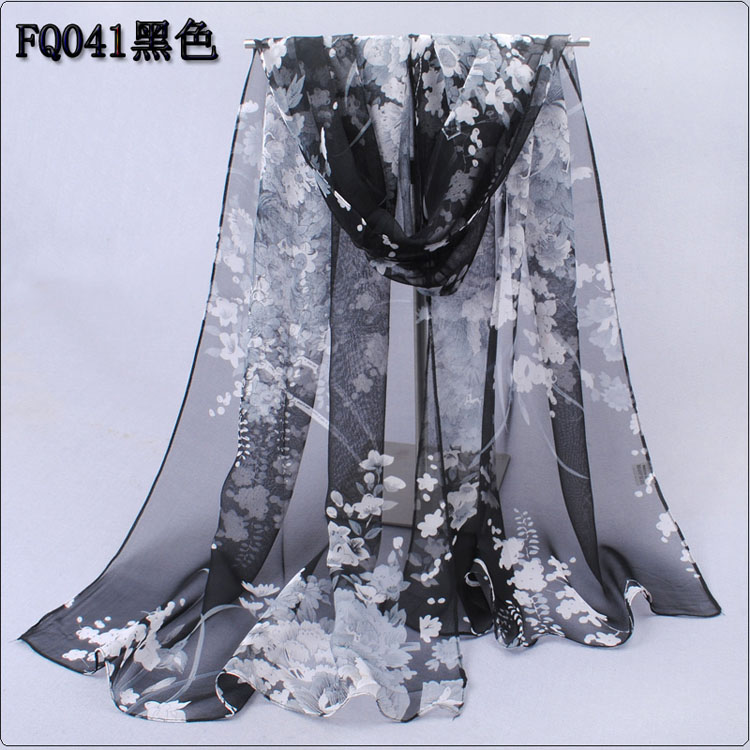 Colored flowers chiffon scarves shawls