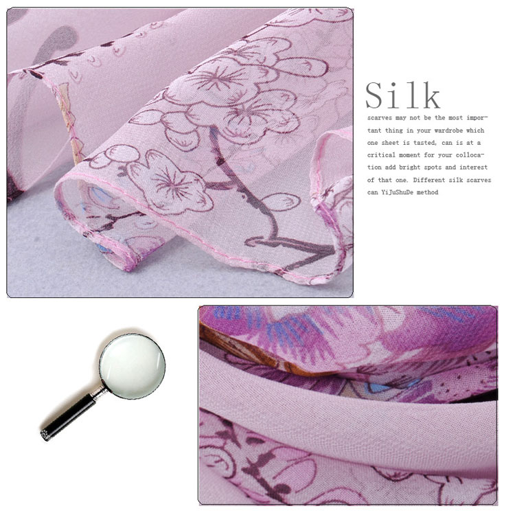 Colored flowers chiffon scarves shawls
