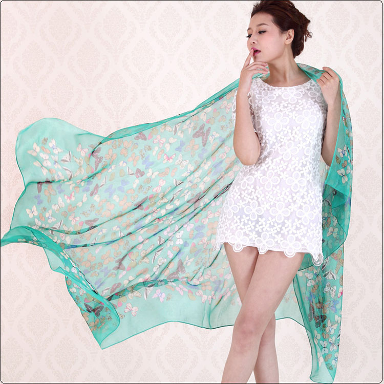 Wholesale Butterflies fluttering dotted scarf shawl 
