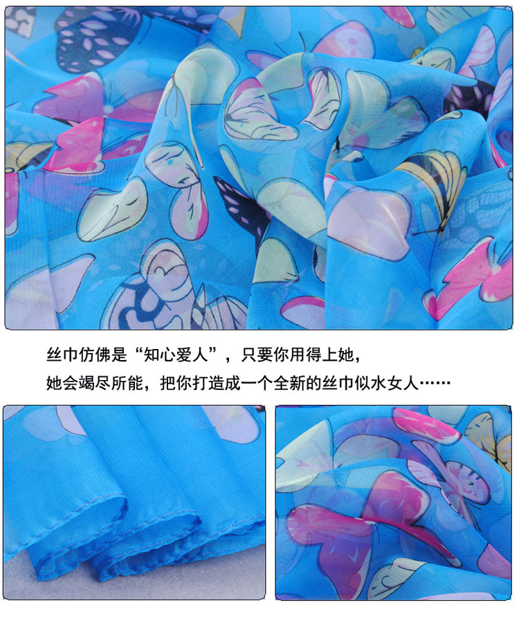Wholesale Butterflies fluttering dotted scarf shawl 