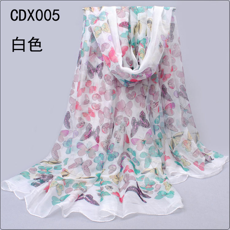 Wholesale Butterflies fluttering dotted scarf shawl 