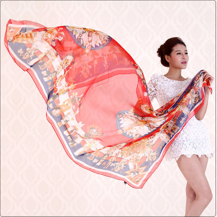 Animal print chiffon scarves wholesale 