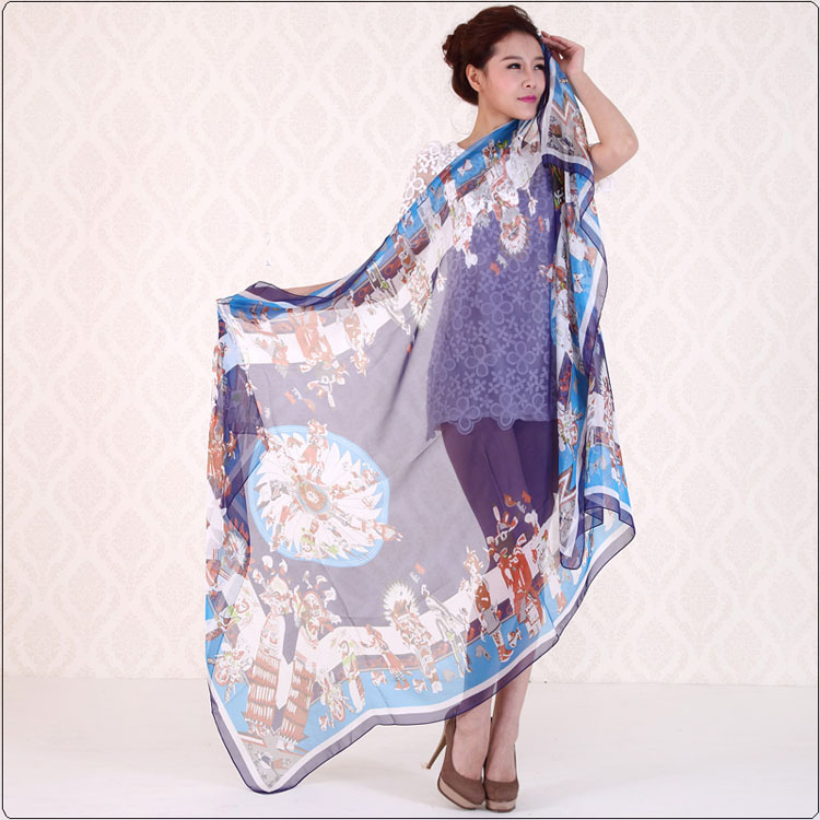 Animal print chiffon scarves wholesale 