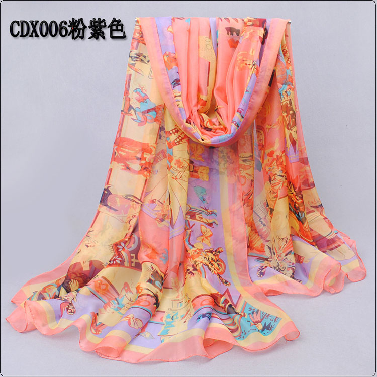 Animal print chiffon scarves wholesale 