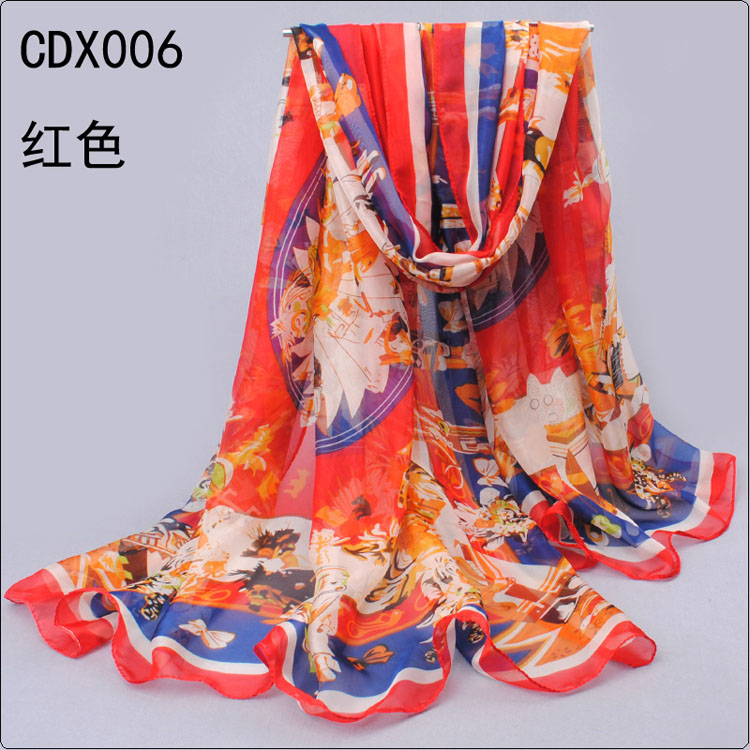 Animal print chiffon scarves wholesale 