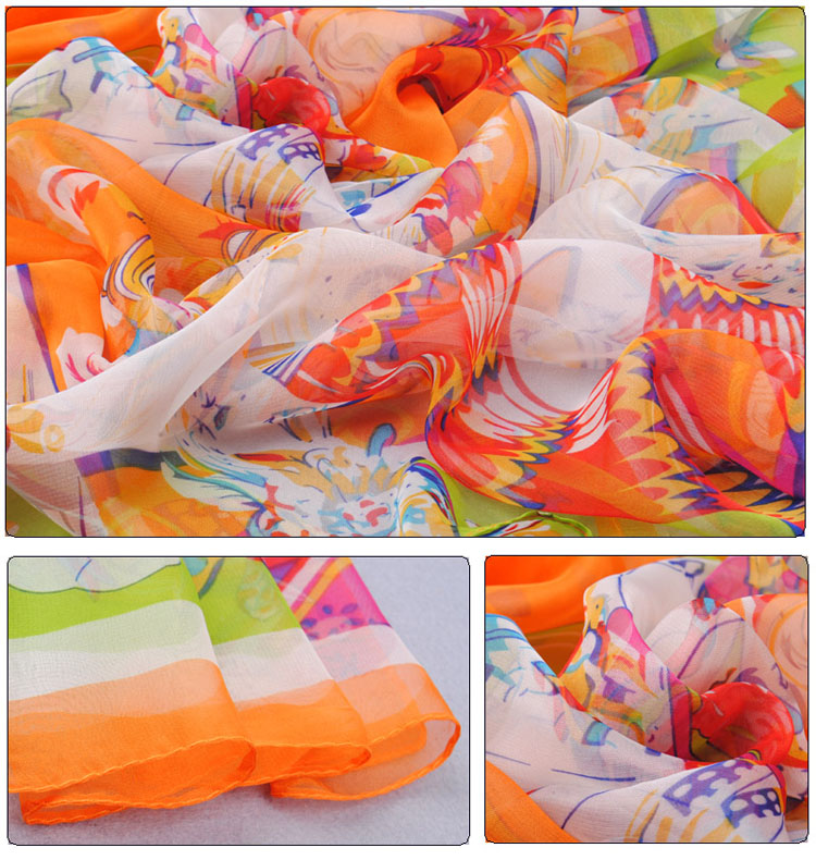 Animal print chiffon scarves wholesale 