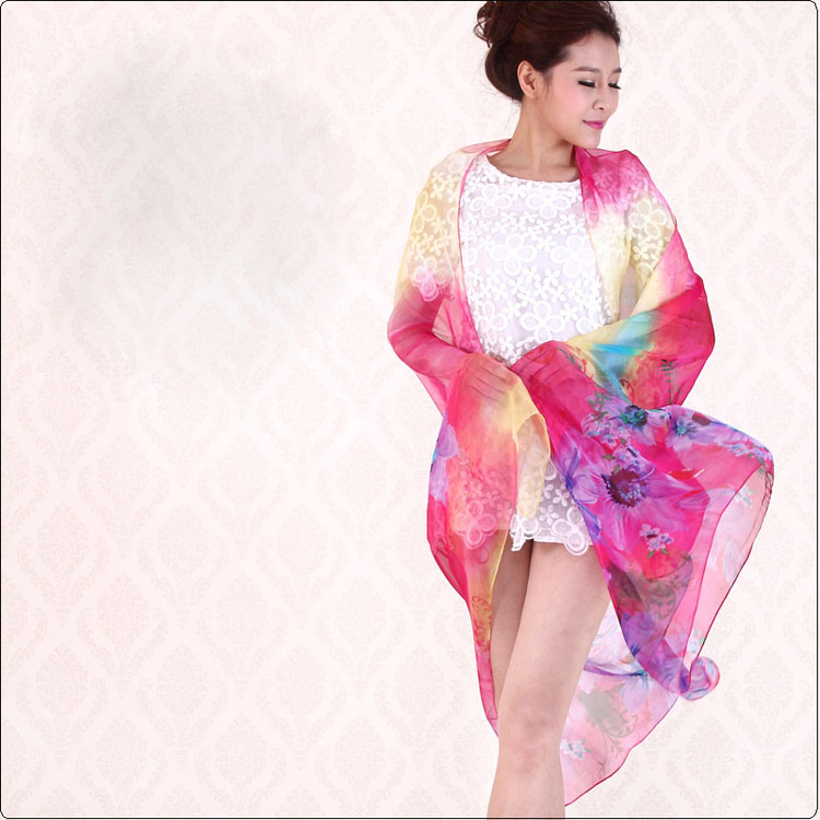 Sunflower printed scarves wholesale 
