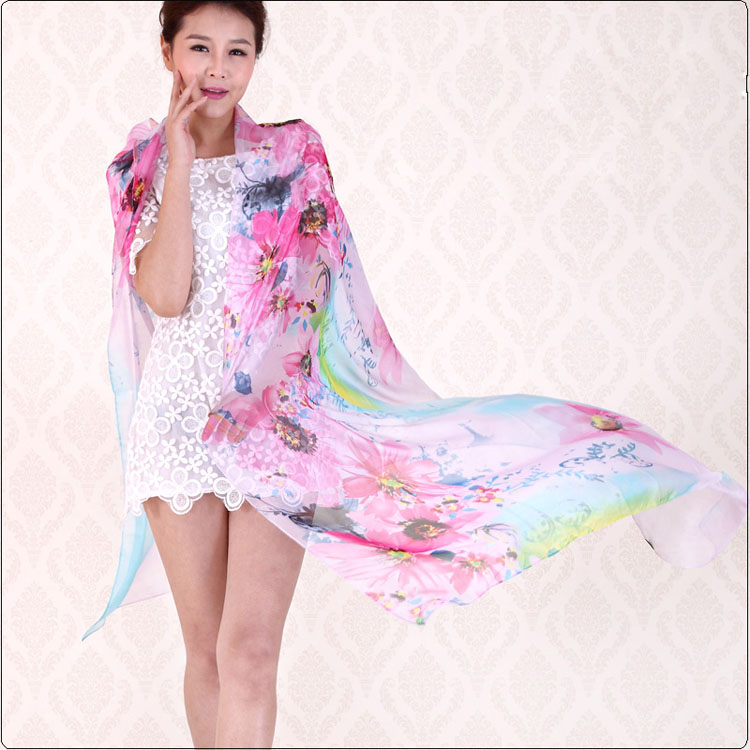Sunflower printed scarves wholesale 