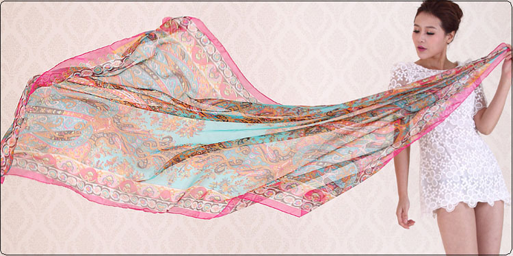 Plant cashew floral print scarves wholesale 