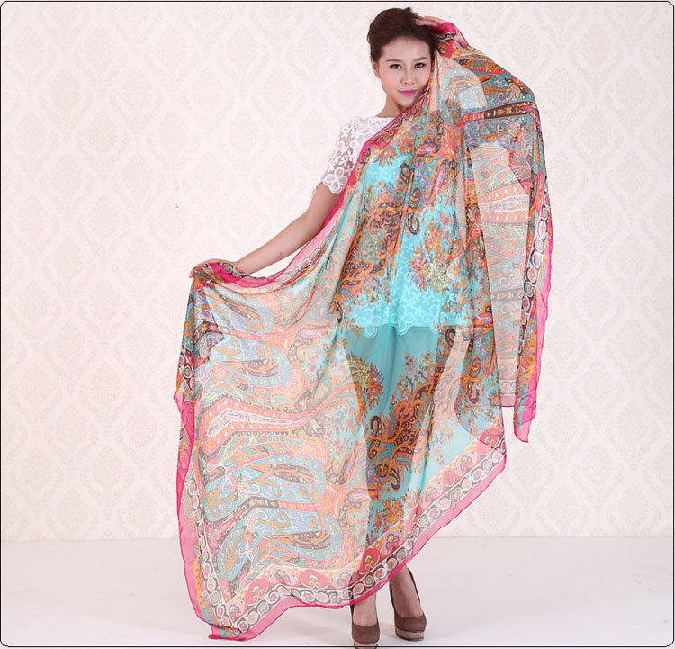Plant cashew floral print scarves wholesale 