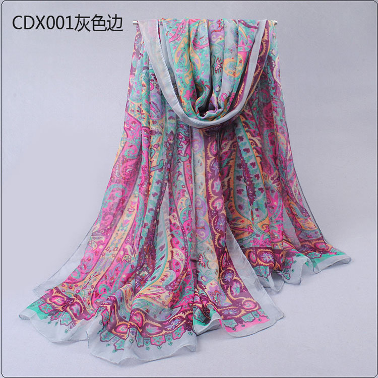 Plant cashew floral print scarves wholesale 