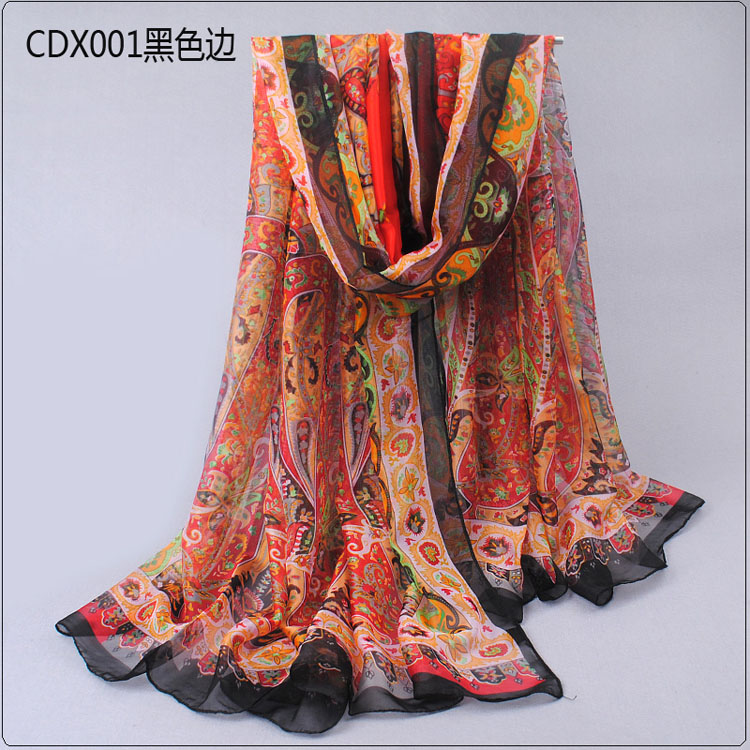 Plant cashew floral print scarves wholesale 