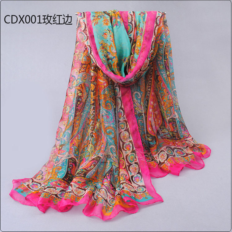 Plant cashew floral print scarves wholesale 