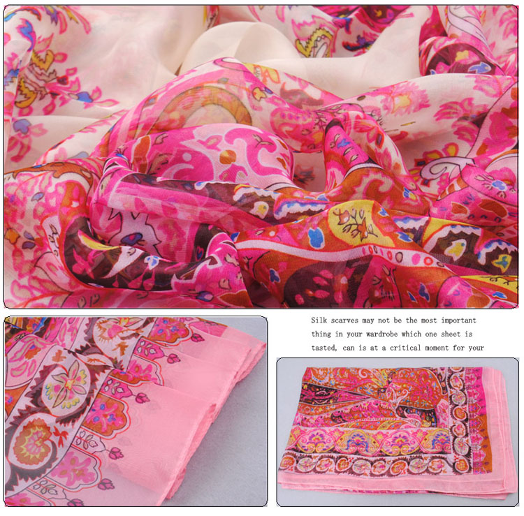 Plant cashew floral print scarves wholesale 